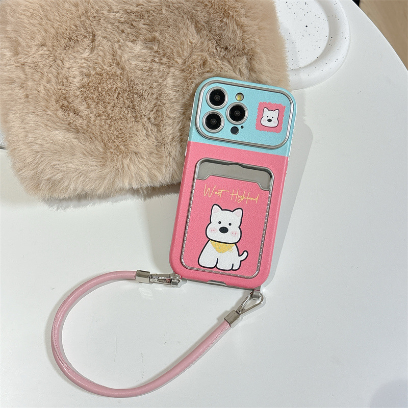 Ventana grande de dibujos animados oso West Highland Apto Apple 15/16 Paquete de tarjetas creativas 14promax lindo 14 femenino 13p