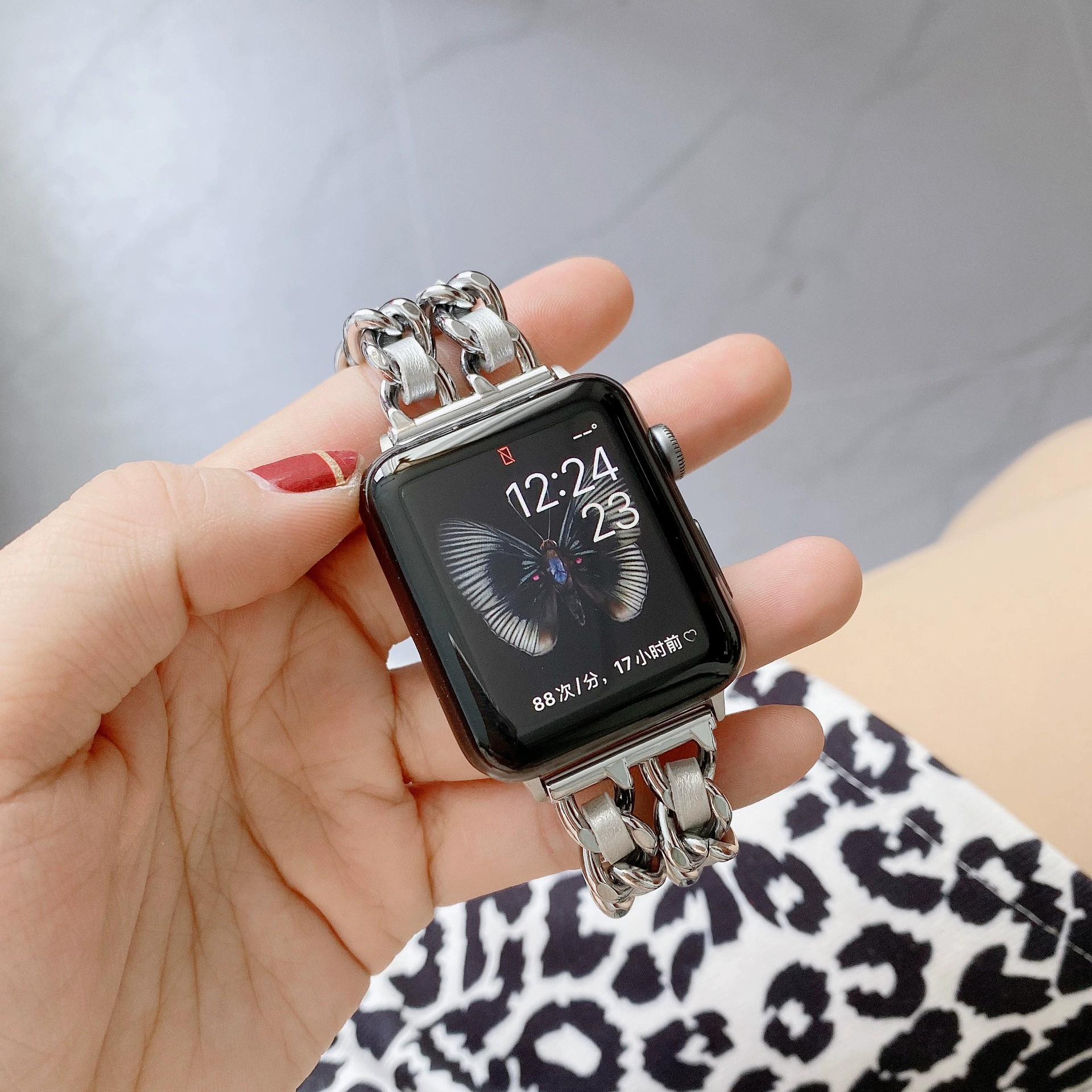 Apple, модные часы, ремешок из металла, цепочка, стиль Chanel