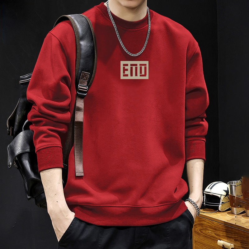 Pesado retro americano de otoño camisa de cuello redondo marca de moda hombre abrigo casual suelto ropa de hombre manga larga chaqueta de primavera y otoño