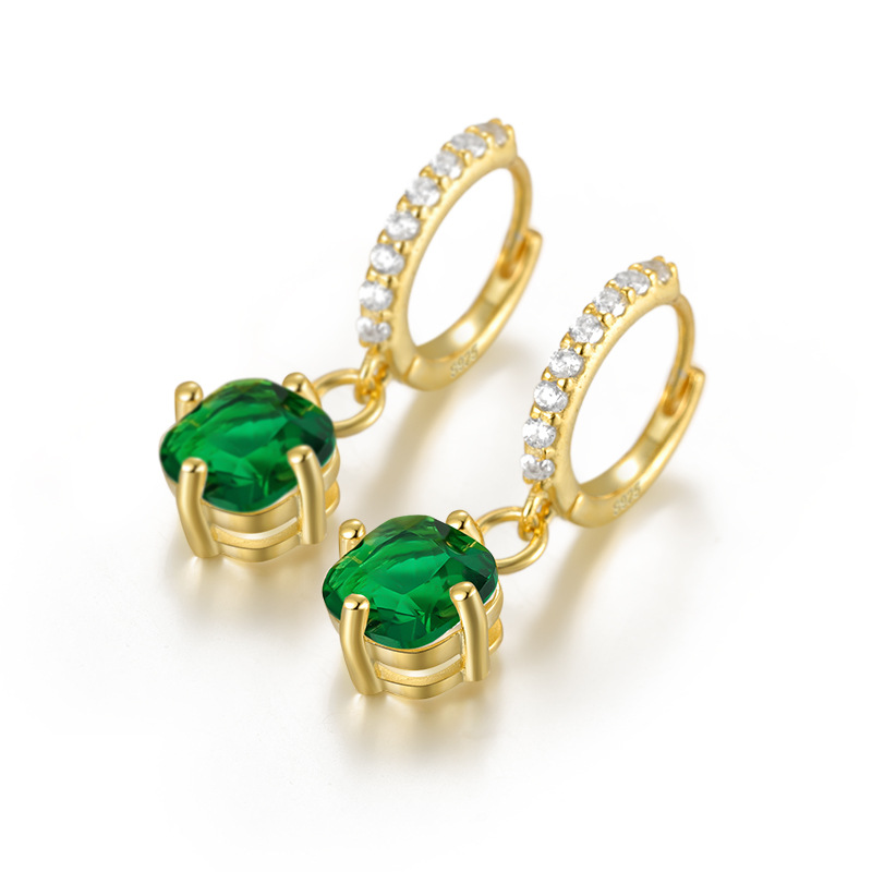 Fashion Geometric Sterling Silver Earrings Plating Zircon 925 Silver Earrings