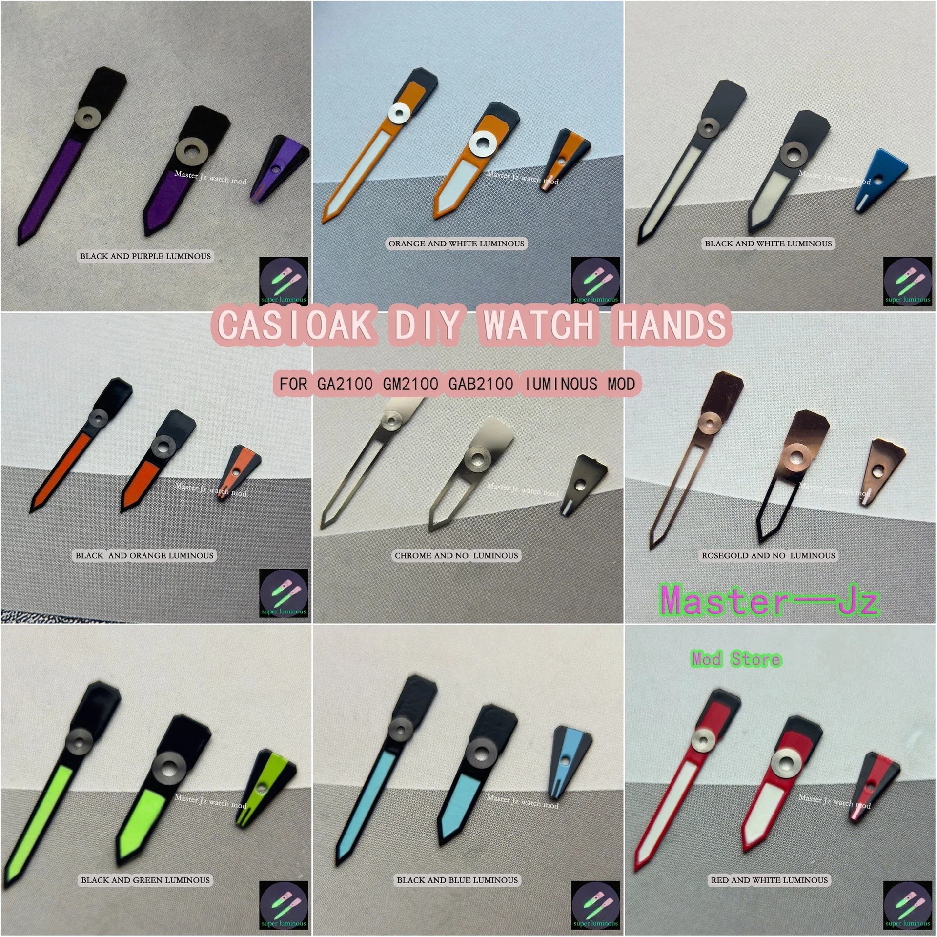 Suitable for Farmhouse Oak Ga-2100 Watch Needle C1 Japanese Super Luminous Metal Colorful Pointer Modification Accessories