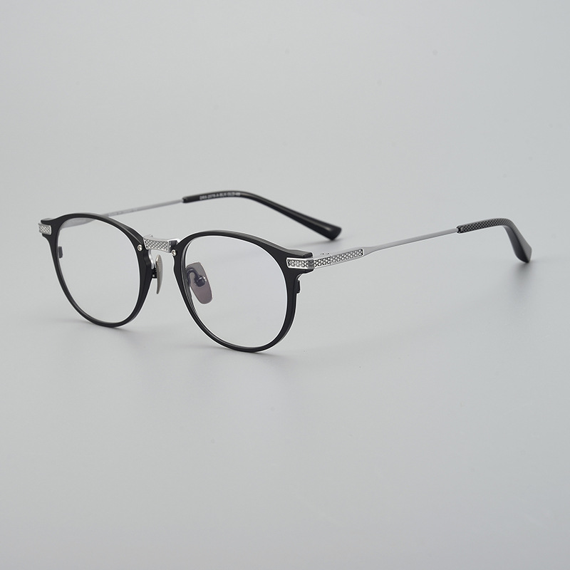 Versatile Minimalist New Pure Titanium Eyeglass Frames, Popular Online, Retro Business Style, Unisex, Round, Ultra-light, Suitable For_voghion.com