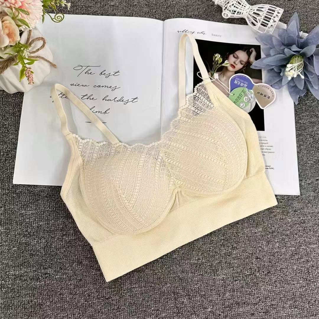 Nueva taza fija sin costuras hermosa espalda sin anillo de acero ropa interior chaleco chaleco cómodo ropa interior damas base sostén al por mayor