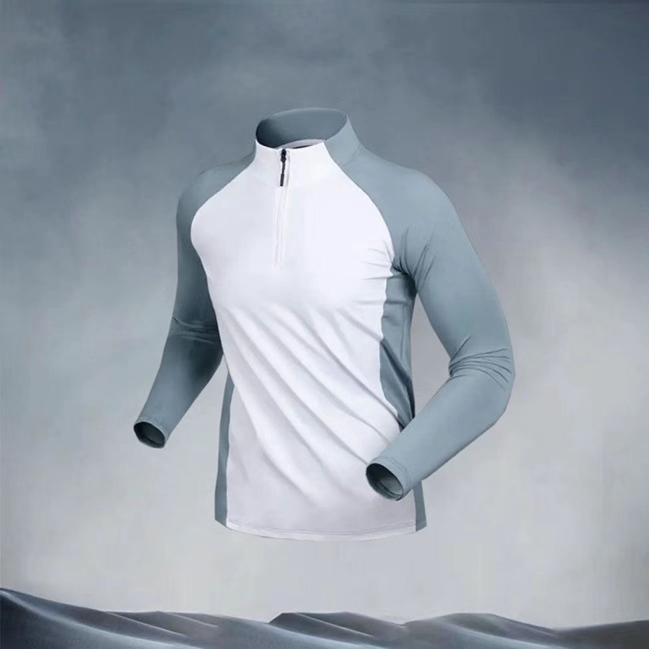 Swimsuit set for men, adult sun protection long-sleeve swim top, loose-fitting youth swim trunks for water park, anti-embarrassment design