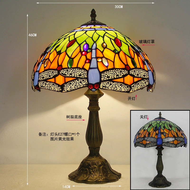 Retro table lamp for bed, lantern, creative villa for hotel