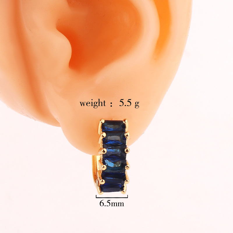 Simple Style Geometric Copper Earrings Inlay Zircon Copper Earrings