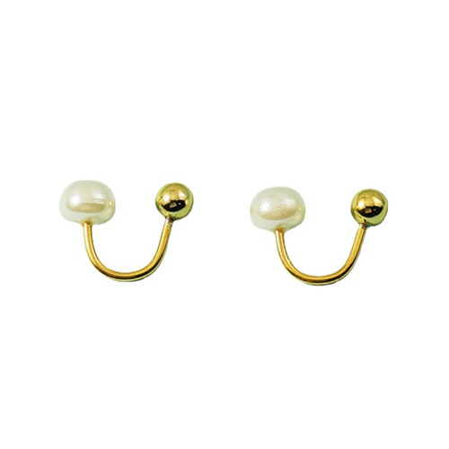 Pearl screw earrings for women  new trendy retro French light luxury high-end niche design versatile ear hooks