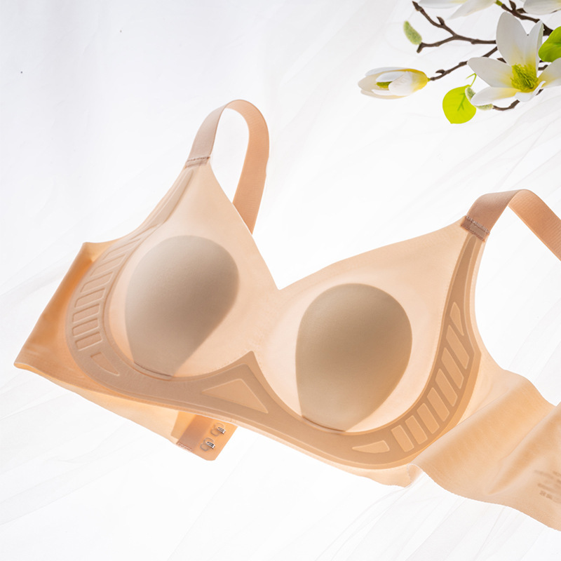 Jelly big chest small underwear female rabbit ears no leakage no trace no steel ring bra lightweight breathable small slimming