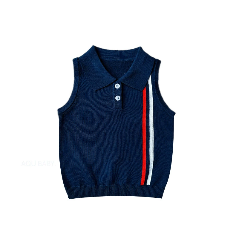 Children's summer thin vest, knitted polo