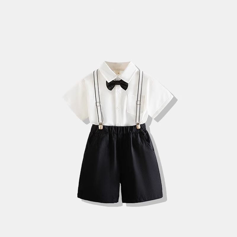 Boys' Dress Summer Host Strap Pants suit British Style Boys Performance Costume Flower Girl Children's Suit Boys' Dress Summer Host Strap Pants suit British Style Boys Performance Costume Flower Girl Children's Suit