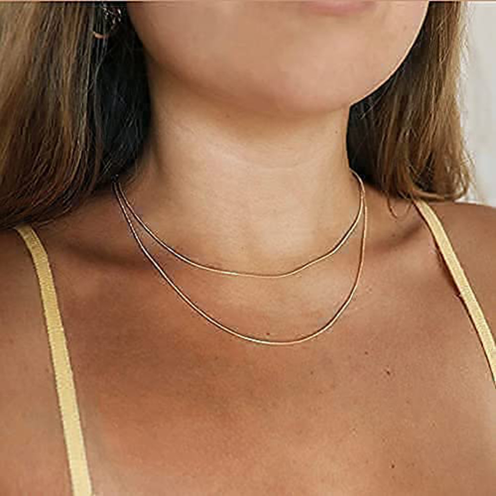 Fashion Geometric Stainless Steel Choker Gold Plated Stainless Steel Necklaces
