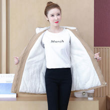加绒加厚风衣女2025秋冬新款修身显瘦中长款连帽宽松外套女御姐风