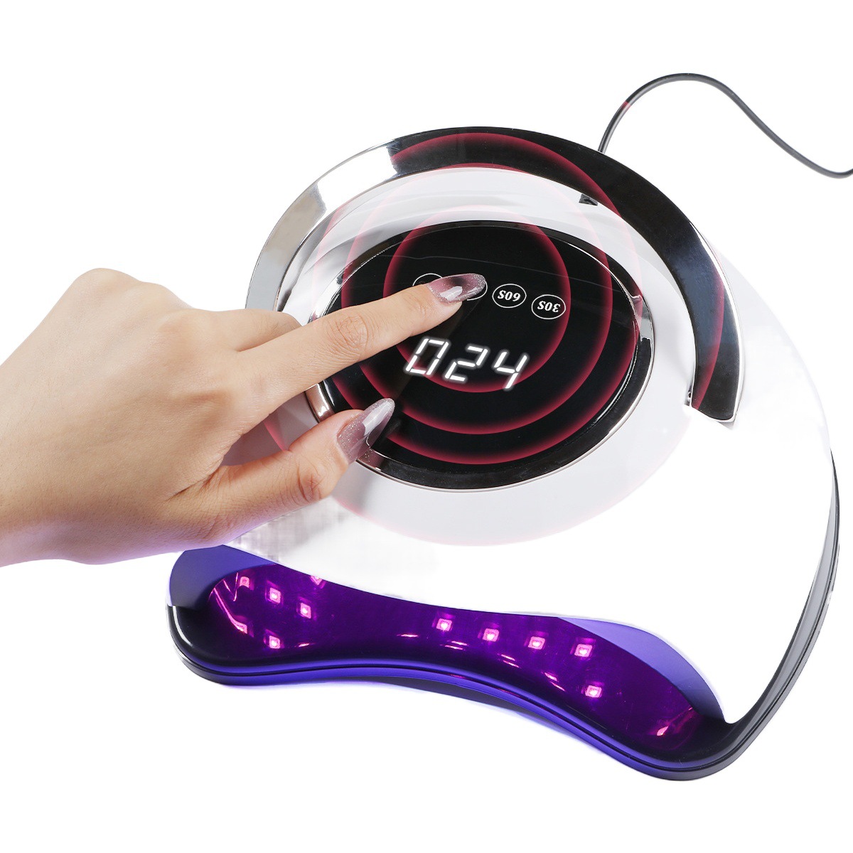 Lámpara de diamante 288W máquina de fototerapia de secado rápido de uñas 63 perlas de lámpara de alta potencia pegamento para hornear rápido