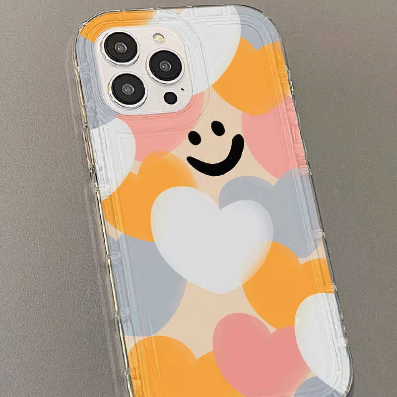 Подходит для iPhone16Pormax чехол для мобильного телефона 14pro цвет любовь улыбка лица 12 всесторонний 15/13 защитный чехол