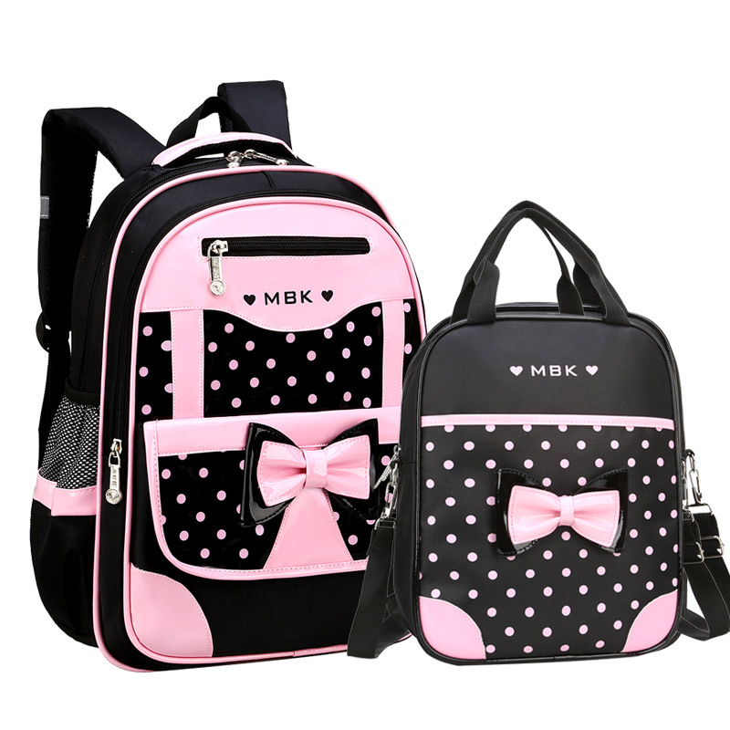 Nueva mochila de estilo coreano para estudiantes de escuela primaria Grado 1-2-3-6 niños de reducción de la carga Chica 6-9-12 años 7 mochila