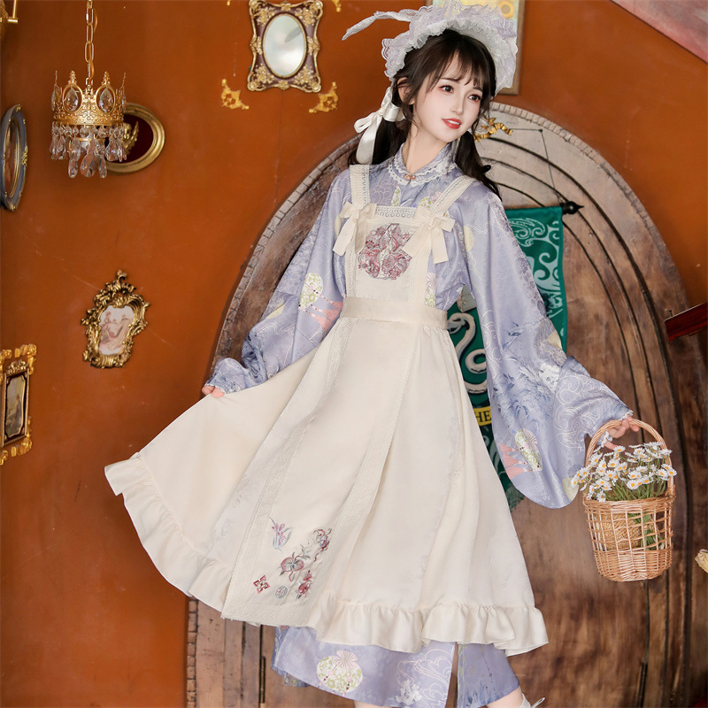 造梦者汉元素汉洋折衷汉服女2025新款春夏绣花罩裙套装明制汉服