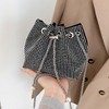 Summer small small bag, shoulder bag, fashionable trend chain on chain, 2022 collection, diamond encrusted