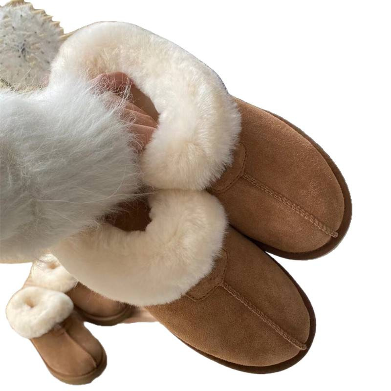 Bottes de neige à semelles épaisses pour femmes, modèle 2026, bottes basses chaudes et épaisses en coton doublées de peau de mouton, nouveau style hivernal U,G,G_voghion.com
