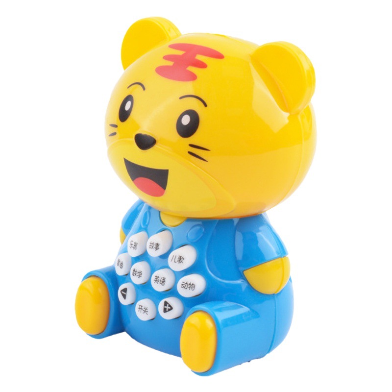 Máquina de educación temprana para niños máquina de narración de cuentos portátil para niños con cordón pequeño tigre de dibujos animados juguetes educativos