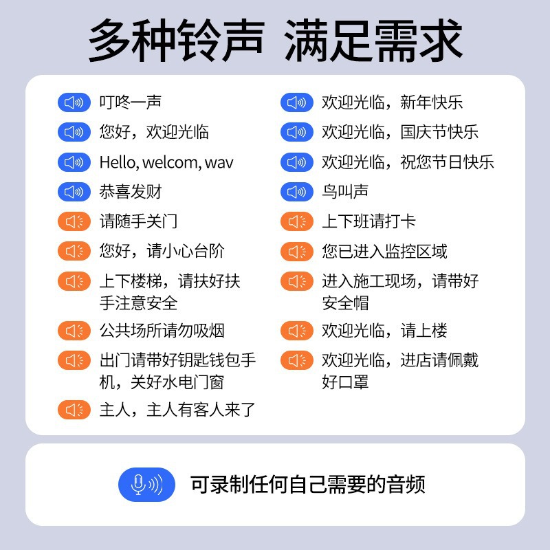 Tienda inalámbrica inteligente de grabación de sonido campana de inducción locutor catering bienvenido a campana de inducción locutor