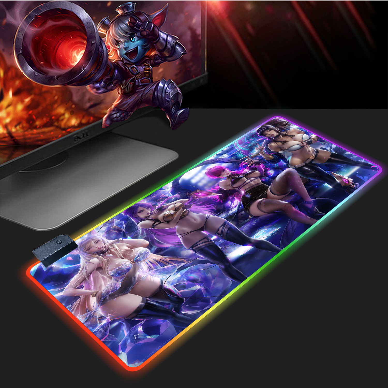 RGB işıqlı böyük ölçülü oyun siçan altlığı