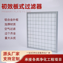 初效双面板式过滤器铝框G4工业中央空调初中效折叠式空气过滤网