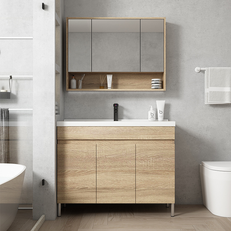 gabinete de baño de madera sólida gabinete combinado de baño tipo piso gabinete lavabo balcón con tabla de fricción lavabo lavabo lavabo