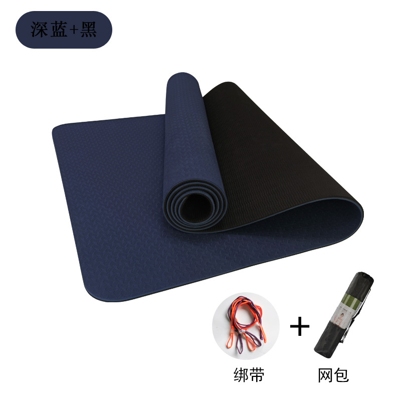 Tpe estudio de yoga de dos colores de doble capa estera de yoga gruesa antideslizante para principiantes 6mm estera de baile de fitness insonorizada para el hogar