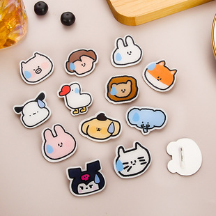 Emoji Sweating Expression Acrylic Brooch Wholesale Cute Cartoon Animal Badge DIY Patch Hairpin Accessories