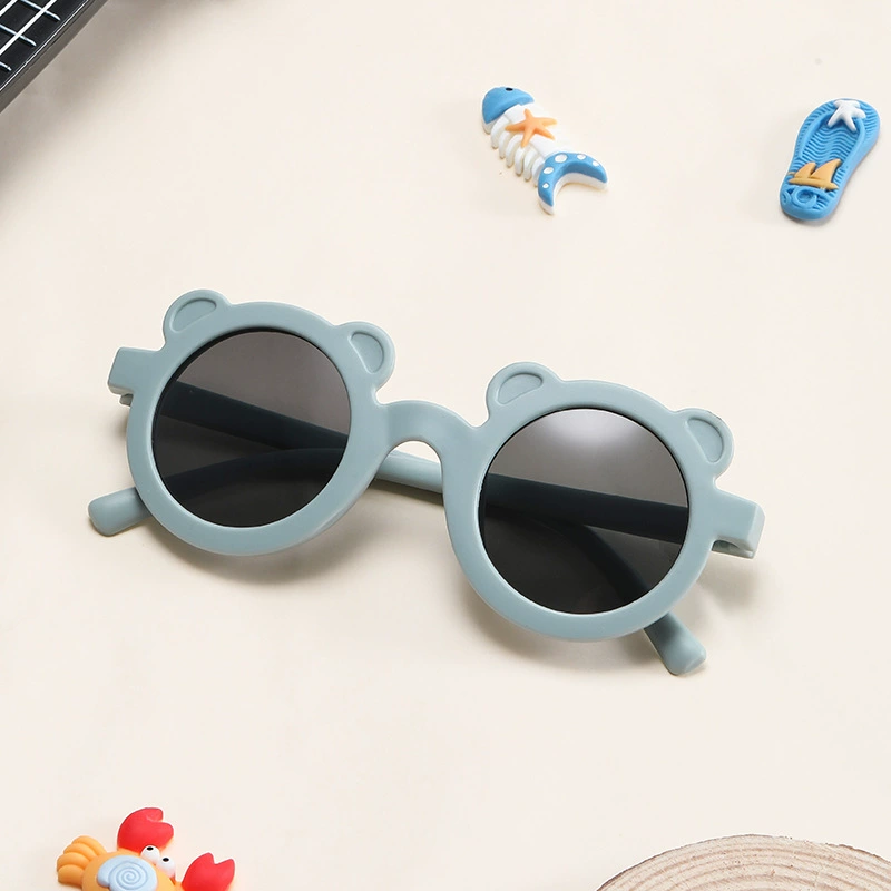 Коричневые детские карикатурные sunglasses для мужчин и женщин девочек, модные солнечные очки, с маленькими медведями