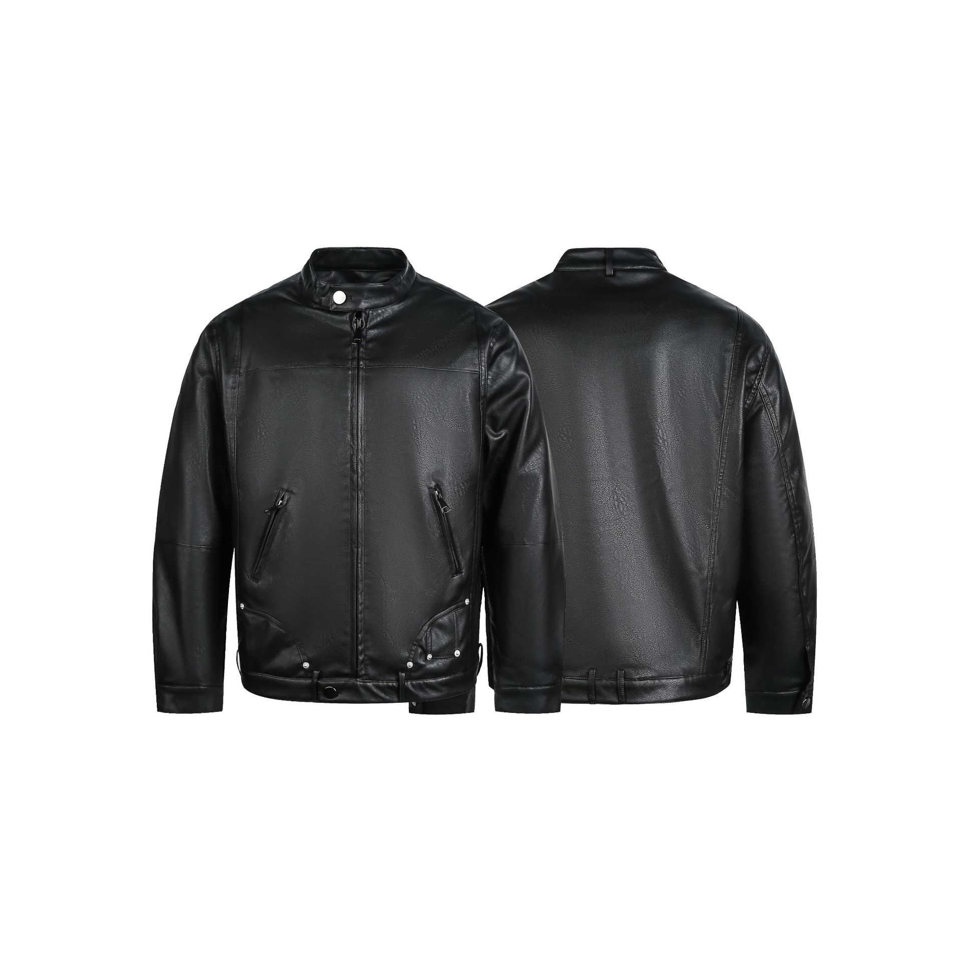 Yuu American 90 White Duck down Retro Khaki Leather Jacket 2025 Winter New Pu Leather Motorcycle down Jacket Men Yr002