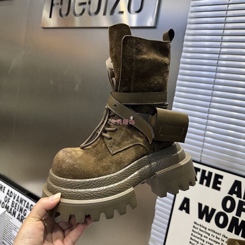 Factory Direct Sale of Fashionable European and American Thick-Soled Martin Boots, 2026 New British Style Short Boots, Retro Style Versatile Matte Women's Shoes