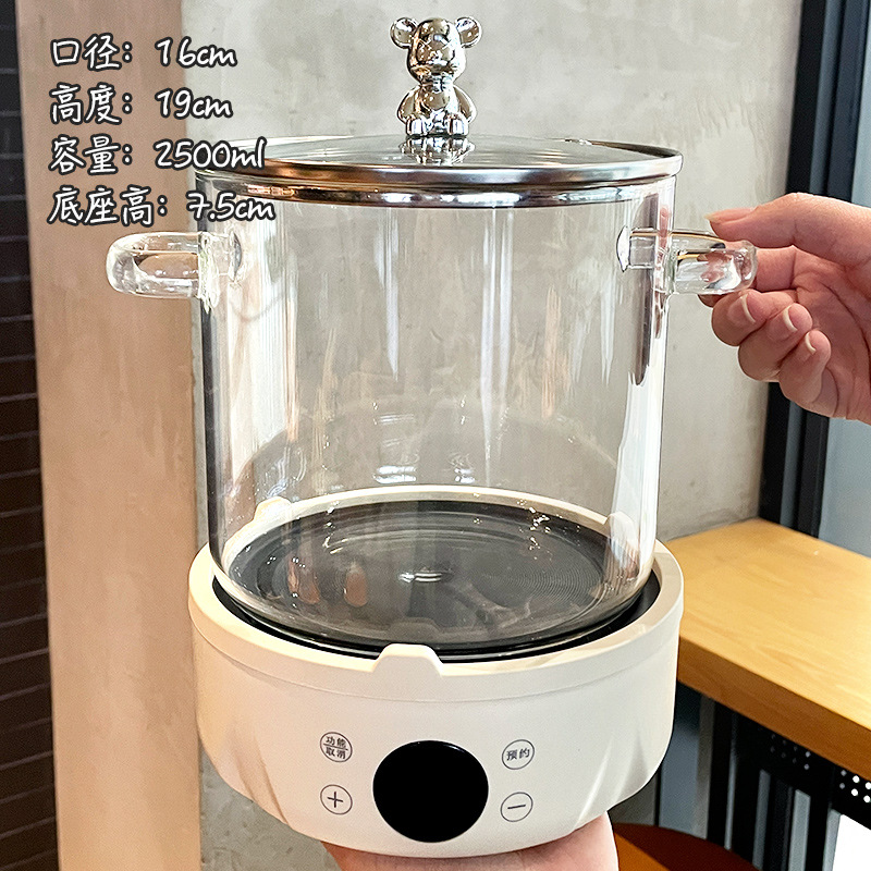 투명 + 곰 커버 + 전기 스토브 (거품 상자)