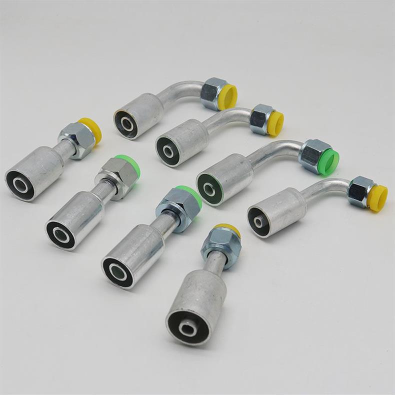 Car Air Conditioning Pipe Connectors 3/4 Inch, 1/2 Inch, 5/8 Inch, Environmentally Friendly R134A Standard or Port Pipe Connectors with Aluminum Sleeve, Straight and Bent Connectors