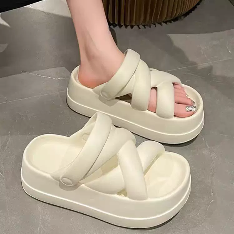 网红超火两穿拖鞋女夏季外穿2025年新款厚底踩屎感沙滩罗马凉鞋潮