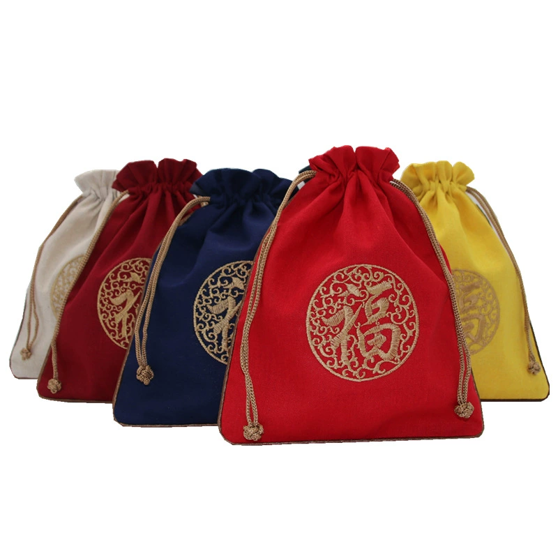 В наличии [оптовый мешок] мешок ювелирных изделий упаковка парчи небольшой мешок ткани