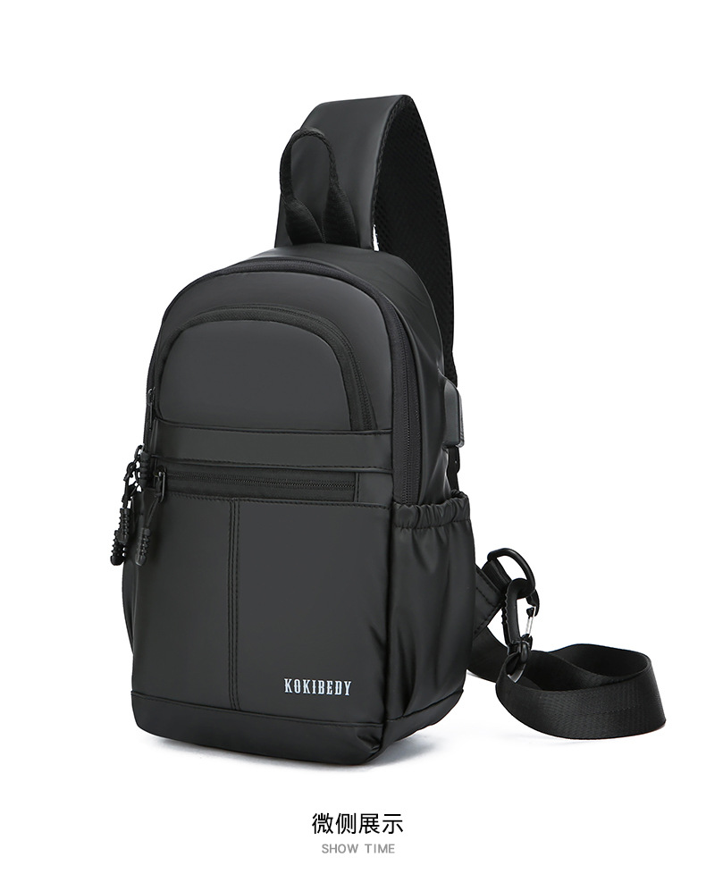 New men's chest bag, casual large-capacity single-shoulder crossbody bag, Korean-style motorcycle bag, water-resistant trendy backpack, cross-border undefined