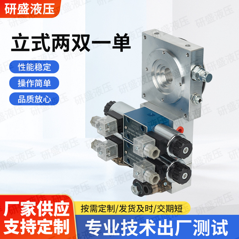 立式两双液压泵站动力单元配件阀块电磁阀保压阀节流阀溢流阀单向