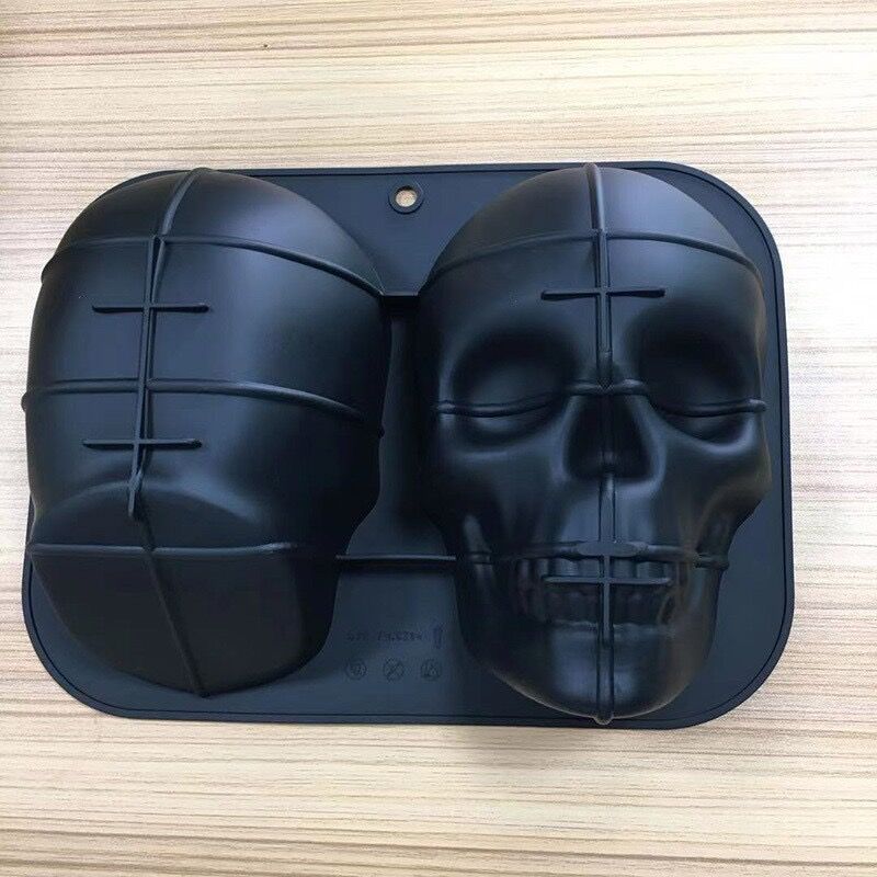 Venta directa de fábrica de diez piezas cráneo cubo de hielo Halloween 6-agujero cubo de hielo molde creativo nuevo 4-agujero cráneo cubo de hielo