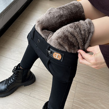 加绒打底裤女外穿冬季加厚小脚裤紧身裤高腰弹力百搭显瘦保暖棉裤