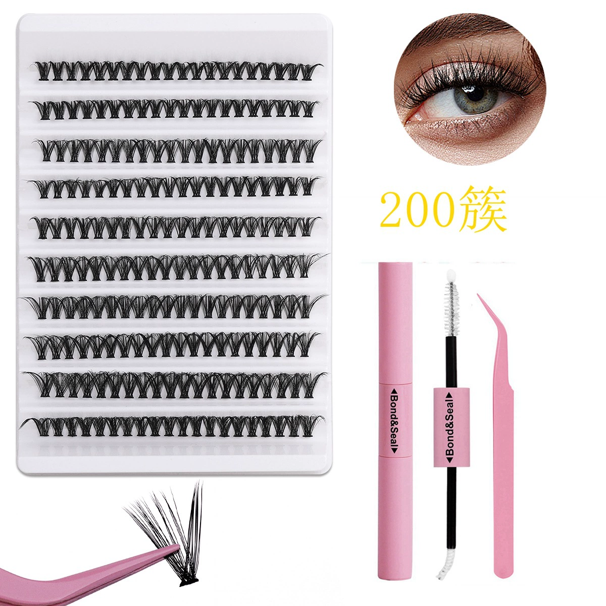 Сегментированные накладные ресницы набор одиночных пучков 50D/60D/80D, плотные завитые для наращивания
