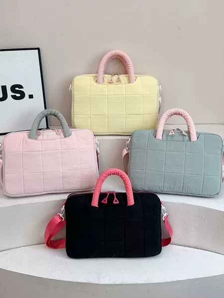 14. 5.6inch Casual and cute portable thickened laptop bag, large capacity, versatile tablet sleeve bag, suitable for Apple and Lenovo devices