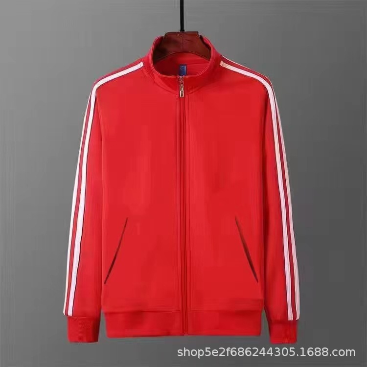 Primavera y otoño traje deportivo casual suéter cardigan de manga larga para hombres guapo par universitario de tres polos traje suelto de dos piezas