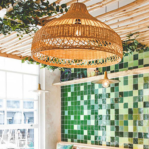 Southeast Asian rattan pendant lights for restaurants and inns, LED bamboo craft dining pendant lights, LED Japanese tea house rattan woven pendant lights