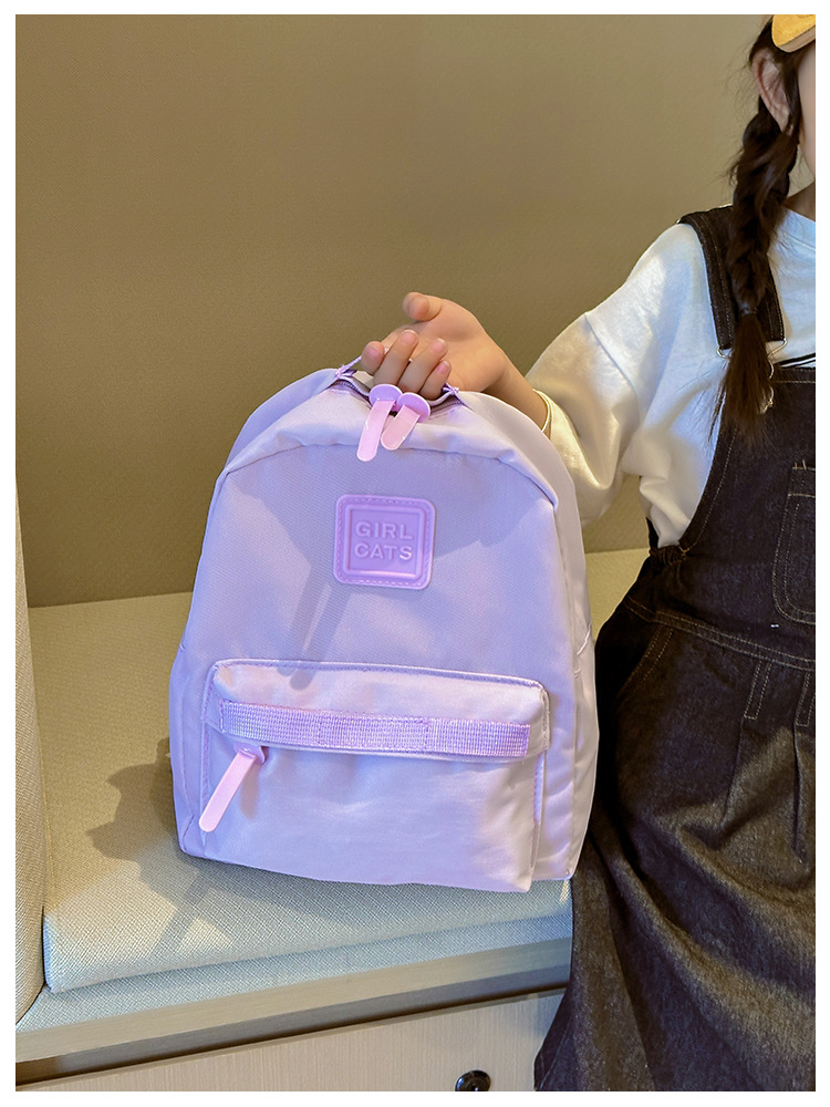 Anti-theft Color Block Solid Color Daily Kids Backpack display picture 2
