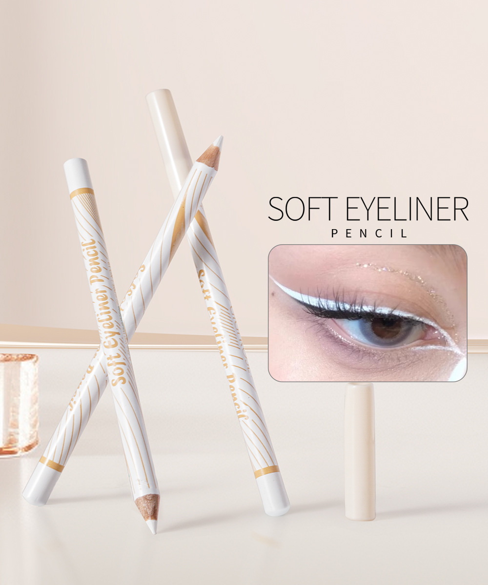 GIGIROSE's white eyeliner pen, a horizontal pencil, brightens the eyes, is water-resistant and sweat-resistant, and does not easily smudge. It is an artistic line sculpture Specification drawing