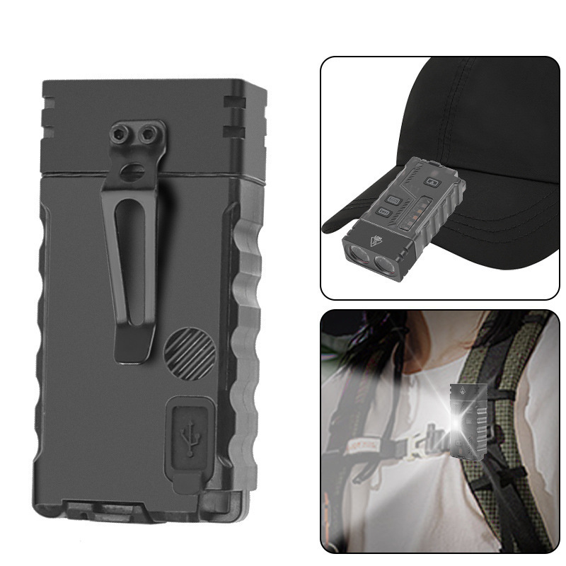 Transfronterizos nueva mini linterna alarma de protección contra el viento encendedor de carga al aire libre luz múltiple llavero de luz