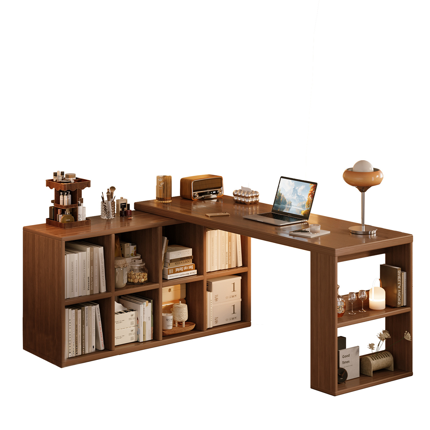 Escritorio de madera maciza 2025 nuevo dormitorio de niñas esquina tocador armario en casa doble mesa de computadora en forma de L