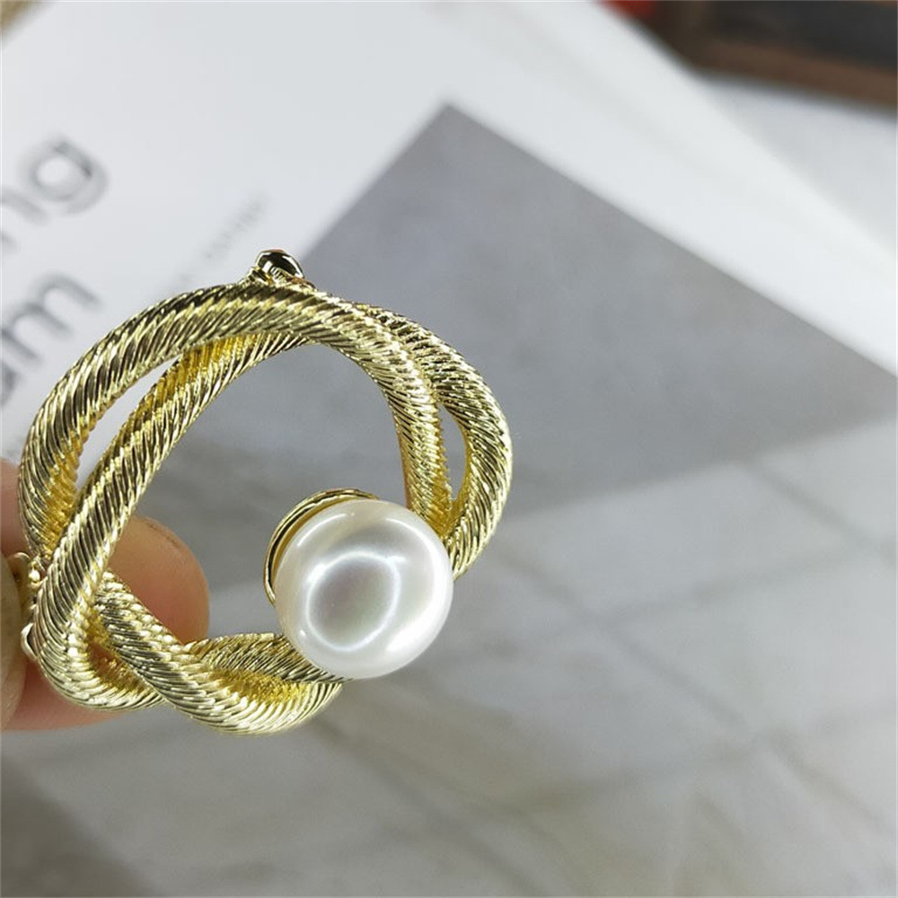 Elegante Brosche Mit Süßwasserperlen, Damen Anstecknadel Geknotet_voghion.com