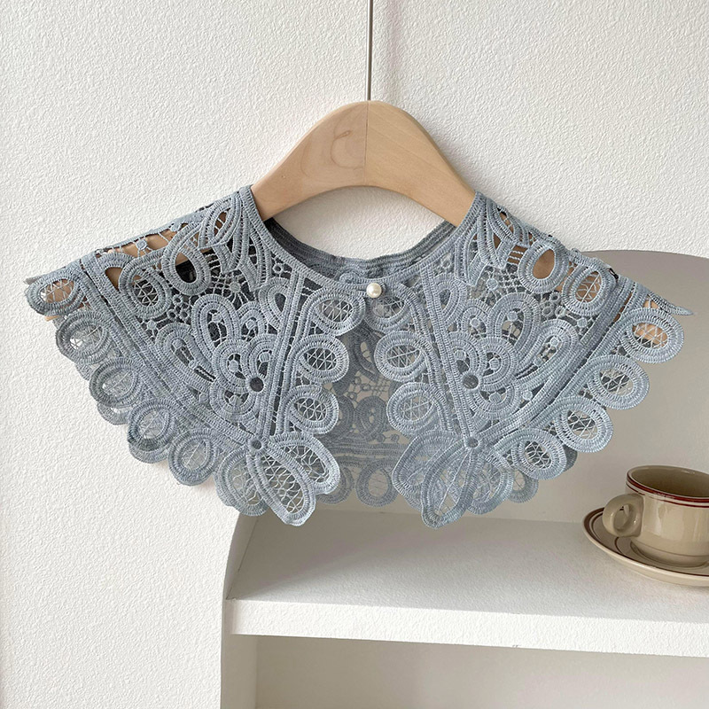 Nuevo encaje hueco decoración exterior delgada literatura y arte pequeño chal mujer decoración dulce collar de protección de cuello y hombro